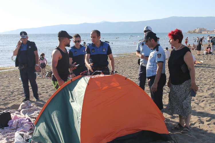 Bursa Gemlik kıyılarında çadır operasyonu!